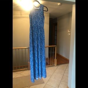Blue patterned maxi dress